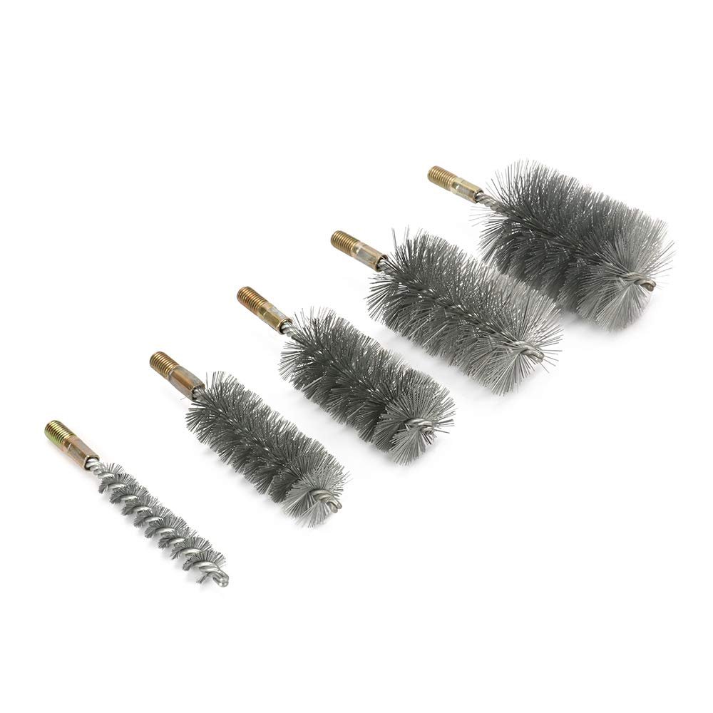 SUPERTOOL Stainless Steel Tube Brush, Pipe Nylon Cleaner for Clean Bar/BottleNozzle/Keyboards(32mm Diameter, Pack of 5)
