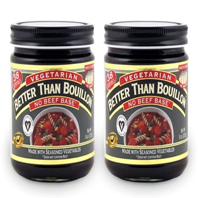 Better Than Bouillon Vegetarian No Beef Base Bouillon, 8 oz (Pack of 2) in a PrimeTime Direct Sealed Bag