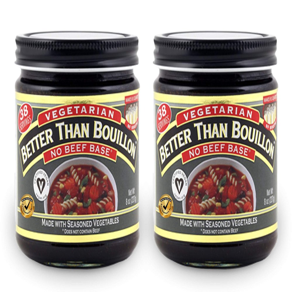 Better Than Bouillon Vegetarian No Beef Base Bouillon, 8 oz (Pack of 2) in a PrimeTime Direct Sealed Bag