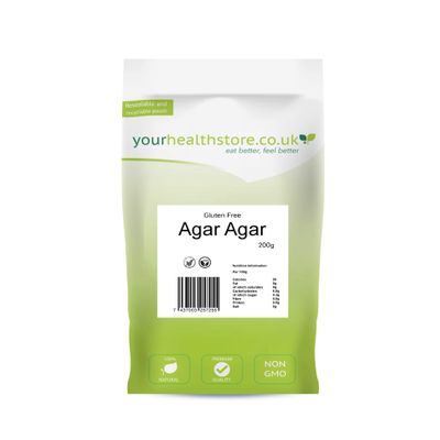 Agar Agar 200g by yourhealthstore, 900 Strength, Unmodified Vegan Gelatine, From Spain (gluten free).