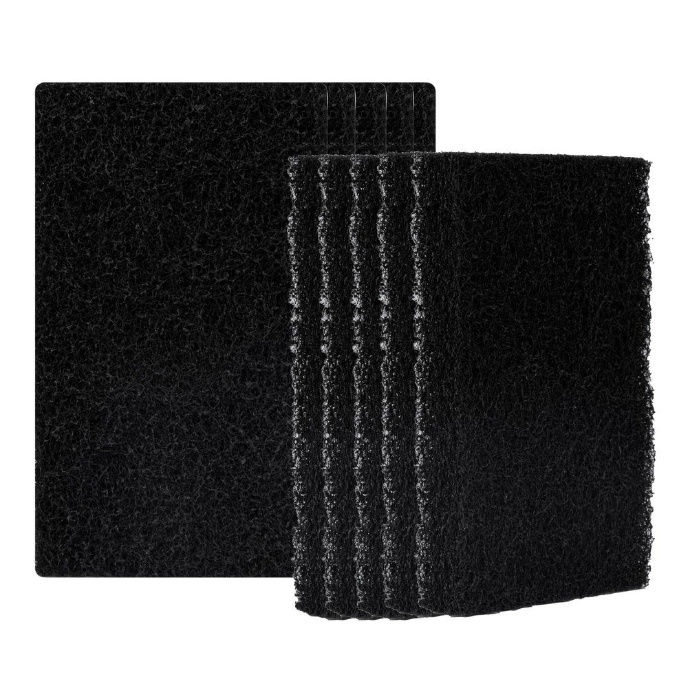 RW Clean 6 Inch x 3.5 Inch Scouring Pads, 10 Multi Purpose Scrub Pads - Non Abrasive, Heavy Duty, Black Nylon Scrub Pads for Cleaning, for Cleaning Or Scrubbing - Restaurantware