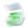 40 Pcs Interdental Brush Supple Floss Head Push-Pull Plastic Teeth Brushes I Shaped Oral Hygiene Tool Travel Green 0.8mm view 3