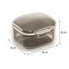 Denture Case Denture Bath Box Cup with Strainer Basket Black view 3