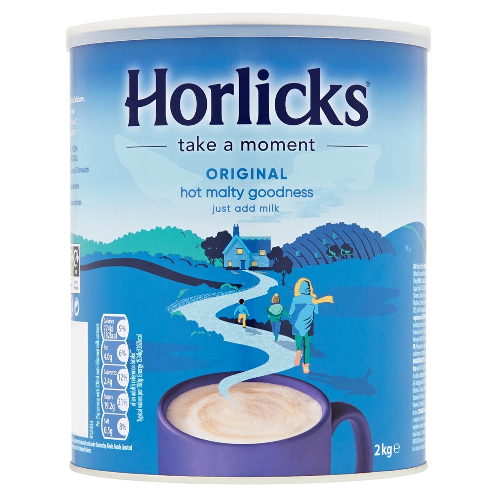 Horlicks Original Malted Milk 2kg (Pack of 2) - Just add milk, The Original Malted Drink. High in Calcium, Zinc, Vitamin C, Vitamin D & Vitamin B12.