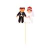Top Cake Assorted Paper Wedding Cake Topper - Jewish Bride and Groom - 3 1/4" x 1 1/2" - 10 count box - Restaurantware view 2