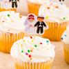 Top Cake Assorted Paper Wedding Cake Topper - Jewish Bride and Groom - 3 1/4" x 1 1/2" - 10 count box - Restaurantware view 3
