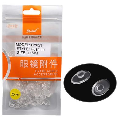 (25 Pair) Ellipse Nose pad Silicone Material Soft Eyeglasses Part by dhoptical