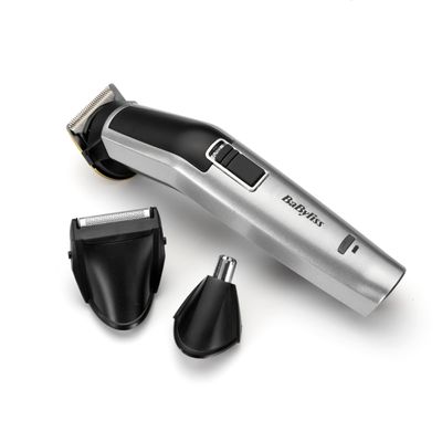 BaByliss MT726E 8-in-1 Titanium Multi Trimmer Kit Grooming, 60 Minutes Autonomy, Precision Head with Titanium Blades, Shaving Head, 3 Beard Guides, Nose/Ear Head, 1 Body Guide