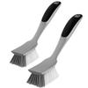 MR.SIGA Dish Brush with Non Slip Handle Built-in Scraper, Scrub Brush for Pans, Pots, Kitchen Sink Cleaning, 2 Pack view 1