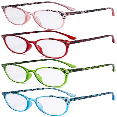 Eyekepper 4 Pack Ladies Reading Glasses - Oversize Round Stylish Readers for Women Reading +4.00