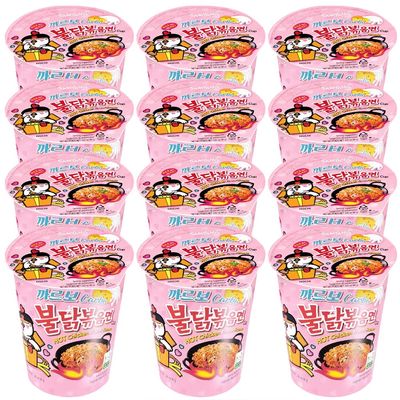 WaNaHong Samyang Hot Chicken Flavour Carbonara Ramen Cup (Pack of 12 Cup)