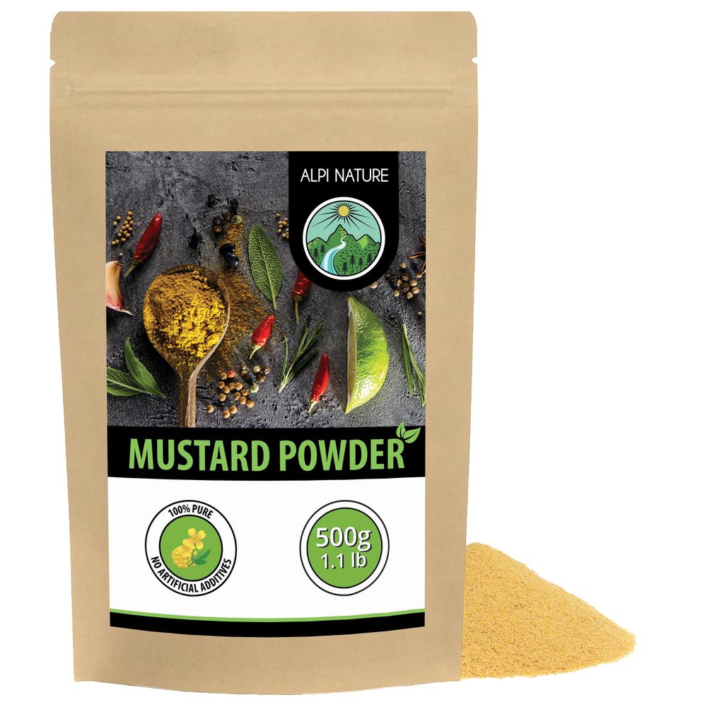 Alpi Nature Mustard Powder Yellow White 500g 1.1 lb, Ground White Yellow Mustard Seeds Powder
