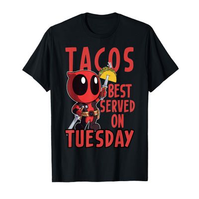 Marvel Deadpool Tacos Best Served On Tuesday T-Shirt
