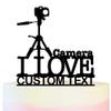 Innovedesire Personalized Name I Love Camera Party Wedding Birthday Acrylic Cake Topper Cupcake Toppers Decor Set 11 pcs view 1