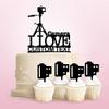 Innovedesire Personalized Name I Love Camera Party Wedding Birthday Acrylic Cake Topper Cupcake Toppers Decor Set 11 pcs view 2