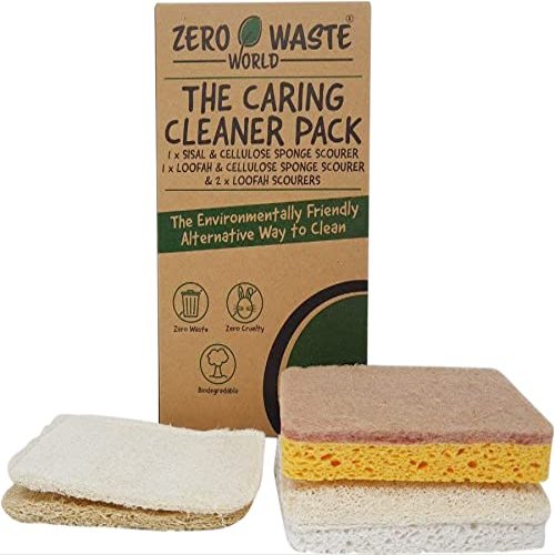 ZERO WASTE WORLD Eco Sponge-eco Friendly Washing up sponges, Natural Cleaning Products for Home ,Non Scratch