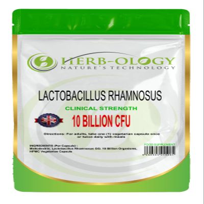 Herb-Ology Lactobacillus Rhamnosus | 120 High Strength Vegetarian Capsules, 10 Billion CFU | Probiotic Tablets | Non-GMO, Suitable for Vegans & Manufactured in The UK