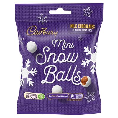 Cadbury Chocolate Mini Snowballs Bag, 80g