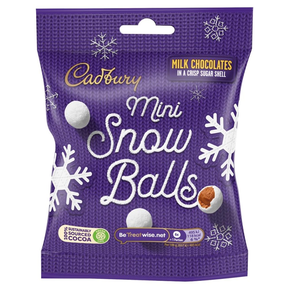 Cadbury Chocolate Mini Snowballs Bag, 80g
