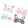minkissy 4pcs Plush Eye Mask Cute Unicorn Rabbit Design Lightweight for Sleep Naps Travel Parties for Boys and Girls and Blocks Light Effectively view 2