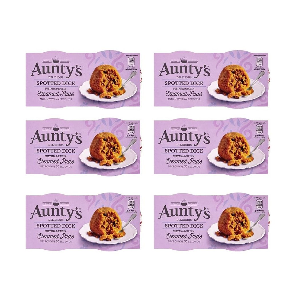 Bundle of 6 x 2pack Auntys Spotted Dick Steamed Puddings - 95g ea