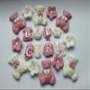 24x Edible Baby Shower Cupcake Toppers Baby Girl Cake Decorations Sugar Bears Flowers Birthday Party Christening view 1