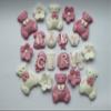 24x Edible Baby Shower Cupcake Toppers Baby Girl Cake Decorations Sugar Bears Flowers Birthday Party Christening view 2