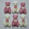 12x Teddy Bears Edible Cupcake Toppers Decorations Baby Girl Birthday, Baby Shower, Christening Pink White view 1
