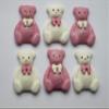 12x Teddy Bears Edible Cupcake Toppers Decorations Baby Girl Birthday, Baby Shower, Christening Pink White view 2