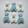12x Edible Teddy Bears Cupcake Toppers Decorations Baby Boy Birthday, Baby Shower, Christening Blue White view 2