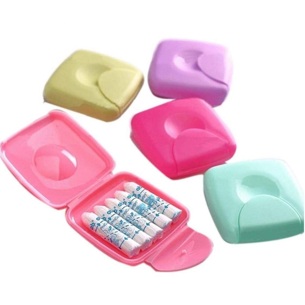 1 PCS Travel Portable Women Sanitary Napkin Tampons Box Holder Tampons Storage Box Holder Random Color