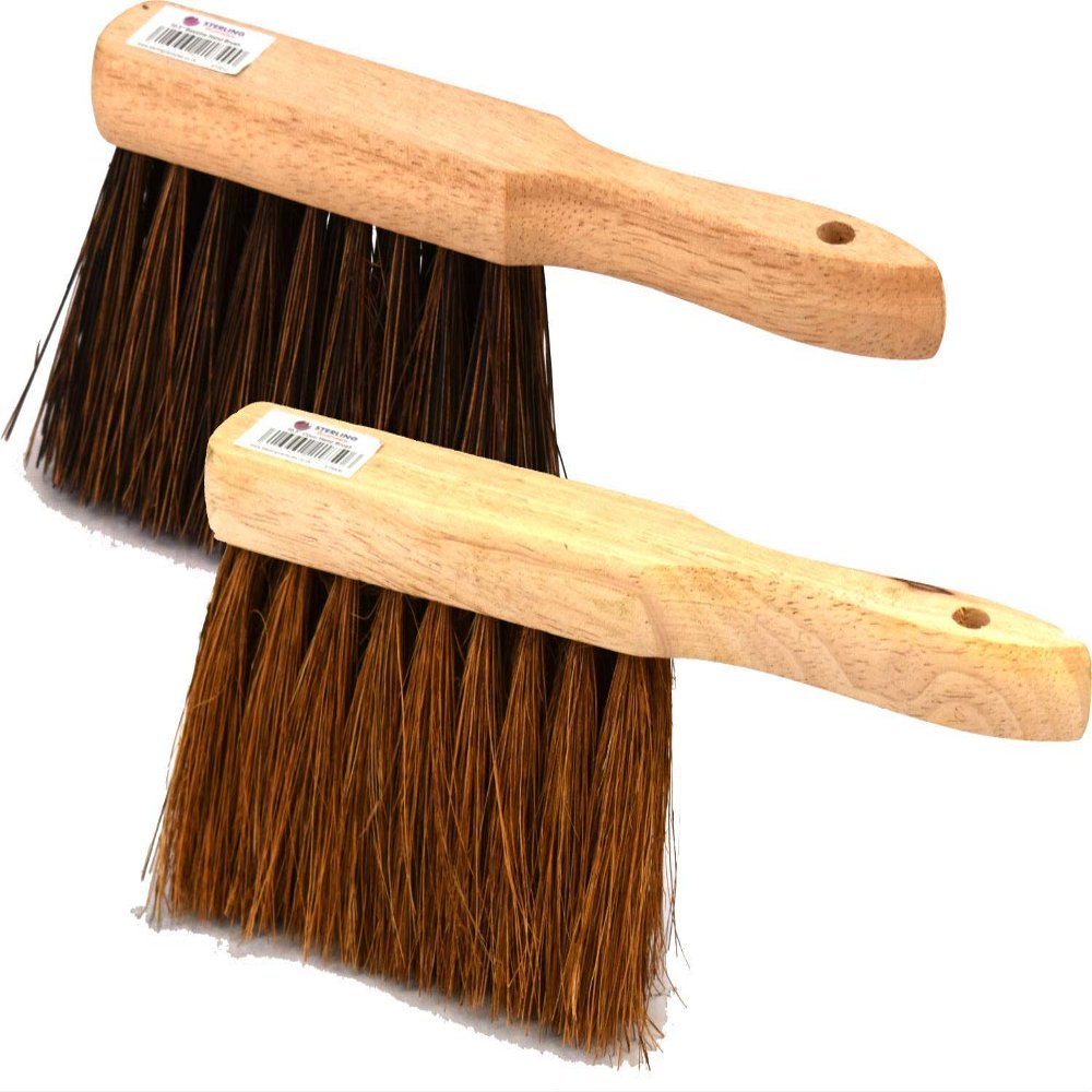10.5" Soft Coco & Hard Bassine Wooden Hand Brush Set 2pk