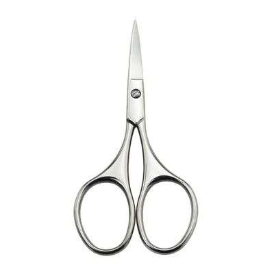 Motanar Nose Hair Trimmer Scissors-3.4' Round Tip Scissors For Ear Eyebrow Beard Mustache Trimming - Multi Purpose Round Personal Beauty Hair Care Tool For Men Women And Baby (Silver Curved Blades)
