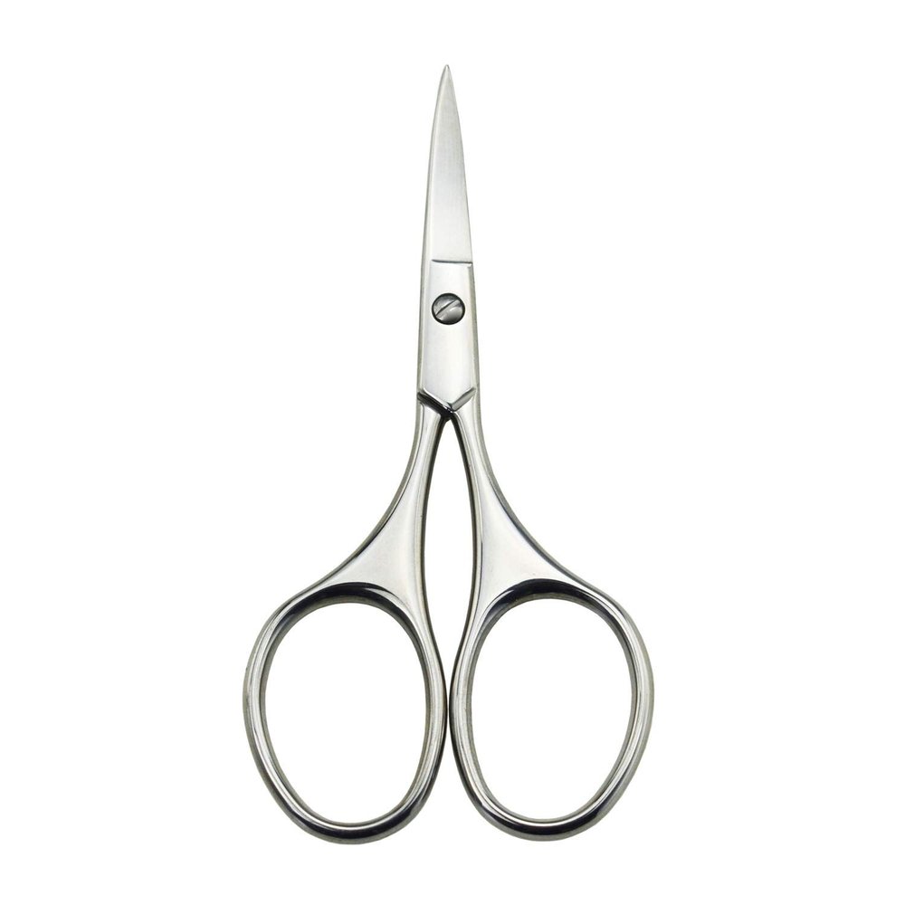 Motanar Nose Hair Trimmer Scissors-3.4' Round Tip Scissors For Ear Eyebrow Beard Mustache Trimming - Multi Purpose Round Personal Beauty Hair Care Tool For Men Women And Baby (Silver Curved Blades)