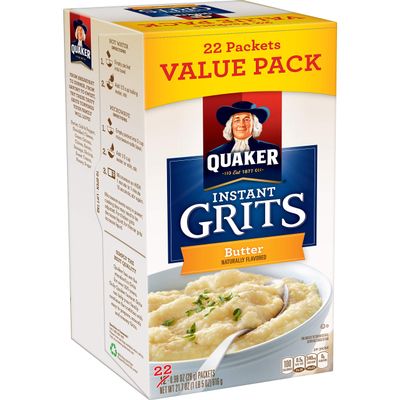 Quaker Instant Grits, Butter, Value Pack, 22 Count