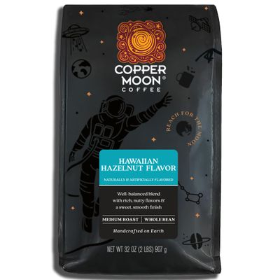 Copper Moon Whole Bean Coffee, Medium Roast, Hawaiian Hazelnut Blend, 0.9 kg