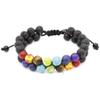 ZHIBO 8MM Volcanic Stone Double Beaded Bracelet Women Men view 1