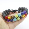 ZHIBO 8MM Volcanic Stone Double Beaded Bracelet Women Men view 2