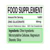 Bodygenix Zinc Gluconate 50mg Tablets - Anti Inflammation Immune System Skin Health Support Cold Symptoms Relief Wound Healing Natural Supplement - 30 Tabs 1 Month Relief view 4