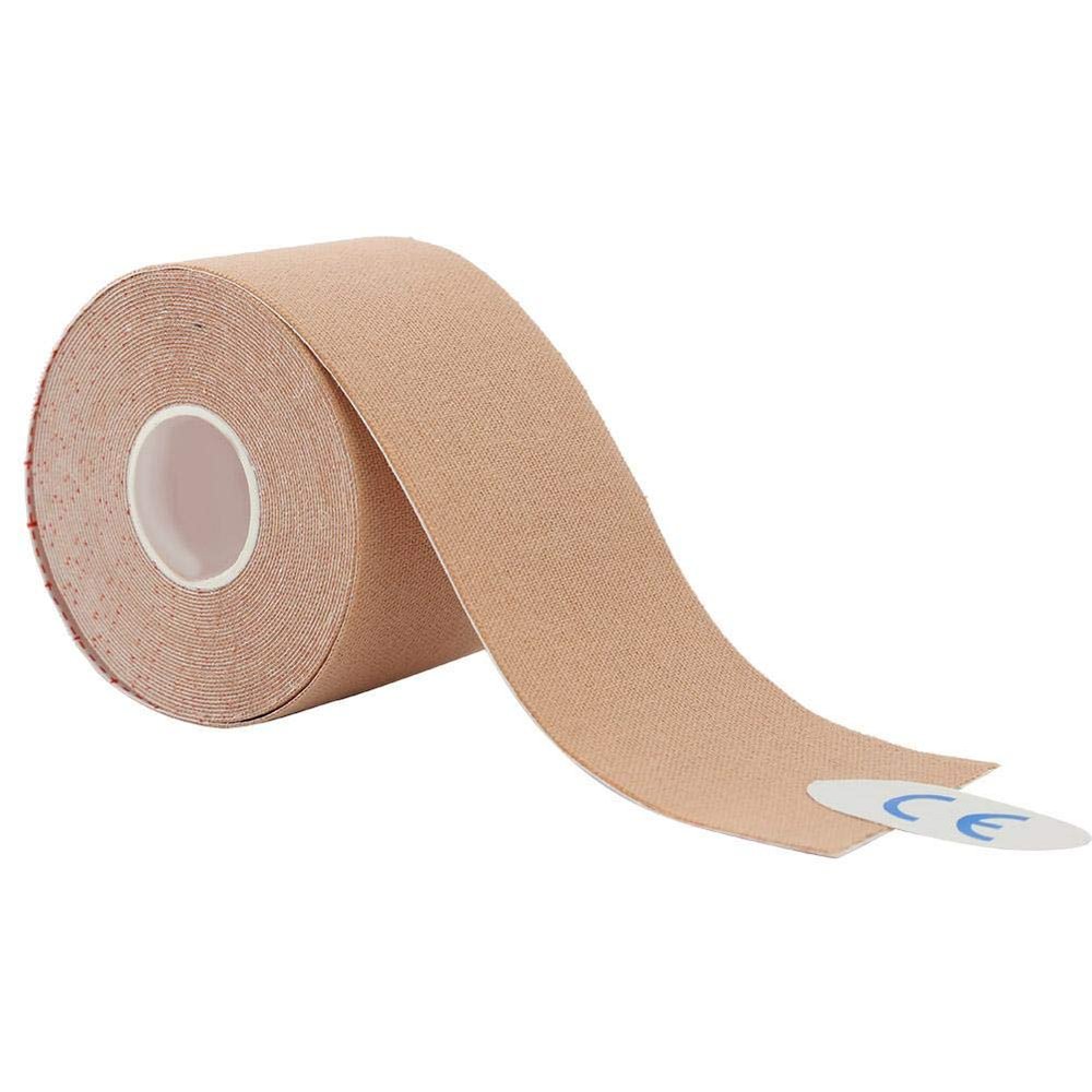 Alomejor Injury Muscle Taping Adhesive Bandage Wrap Rolls Stretch Self-Adherent Tape for Sports Wrist Ankle 5cm*5m(Skin Color)