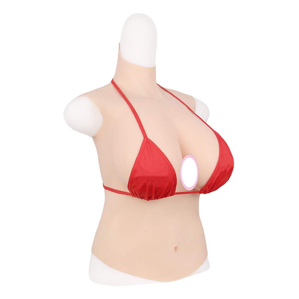 KayJery Oil-free Silicone Breast Forms/Half body Wearable Breast False Boobs, for Crossdresser Transgender Costume, CDEG Cup,IvoryWhite,C