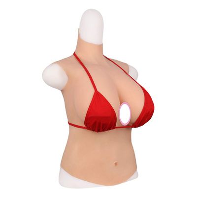 KayJery Oil-free Silicone Breast Forms/Half body Wearable Breast False Boobs, for Crossdresser Transgender Costume, CDEG Cup,AsianYellow,E