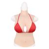 KayJery Oil-free Silicone Breast Forms/Half body Wearable Breast False Boobs, for Crossdresser Transgender Costume, CDEG Cup,IvoryWhite,E view 2