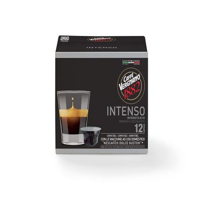 Caff Vergnano 1882 - Coffee Capsules Compatible With Nescaf Dolce Gusto, Intenso - 1 Pack Of 12 Capsules