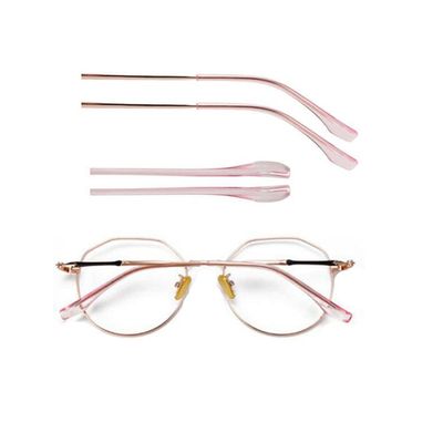 2 Pairs TR Material Eyeglasses Replacement Accessories Ear Anti-Slip Holder Temple Tips Ear Pads Tube Eyewear Retainers Comfort Replacement Tips for Thin Metal Eyeglass Legs(Pink)