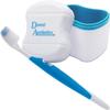 Denture Bath & Silicone Toothbrush for Valplast Flexible Dentures ~ Storage Container & Brush (Blue Bath, Blue Brush) view 1