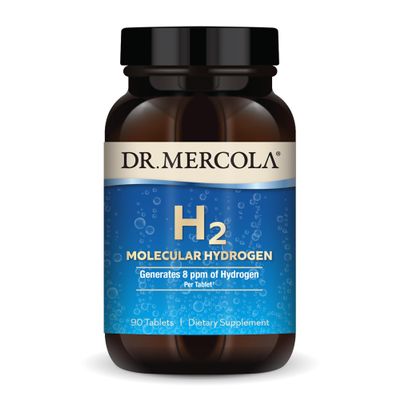 Dr. Mercola H2 Molecular Hydrogen Dietary Supplement, 90 Servings (90 Tablets), Non GMO, Gluten Free, Soy Free