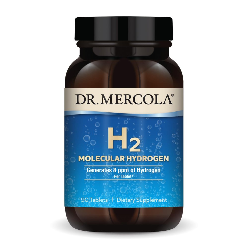 Dr. Mercola H2 Molecular Hydrogen Dietary Supplement, 90 Servings (90 Tablets), Non GMO, Gluten Free, Soy Free