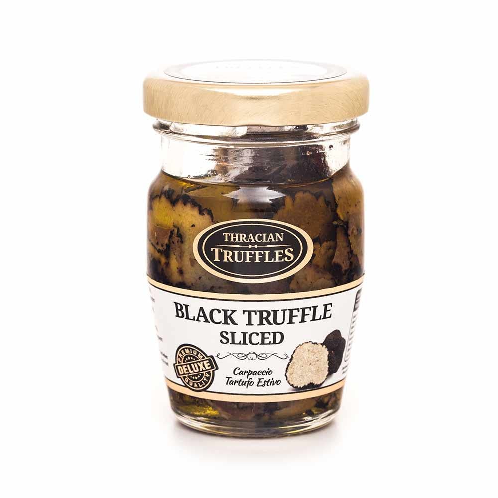 Carpaccio Tartufo Gourmet with Black Summer Truffle 70% Tuber Aestivum Preserved in Extra Virgin Olive (1 x 60g)