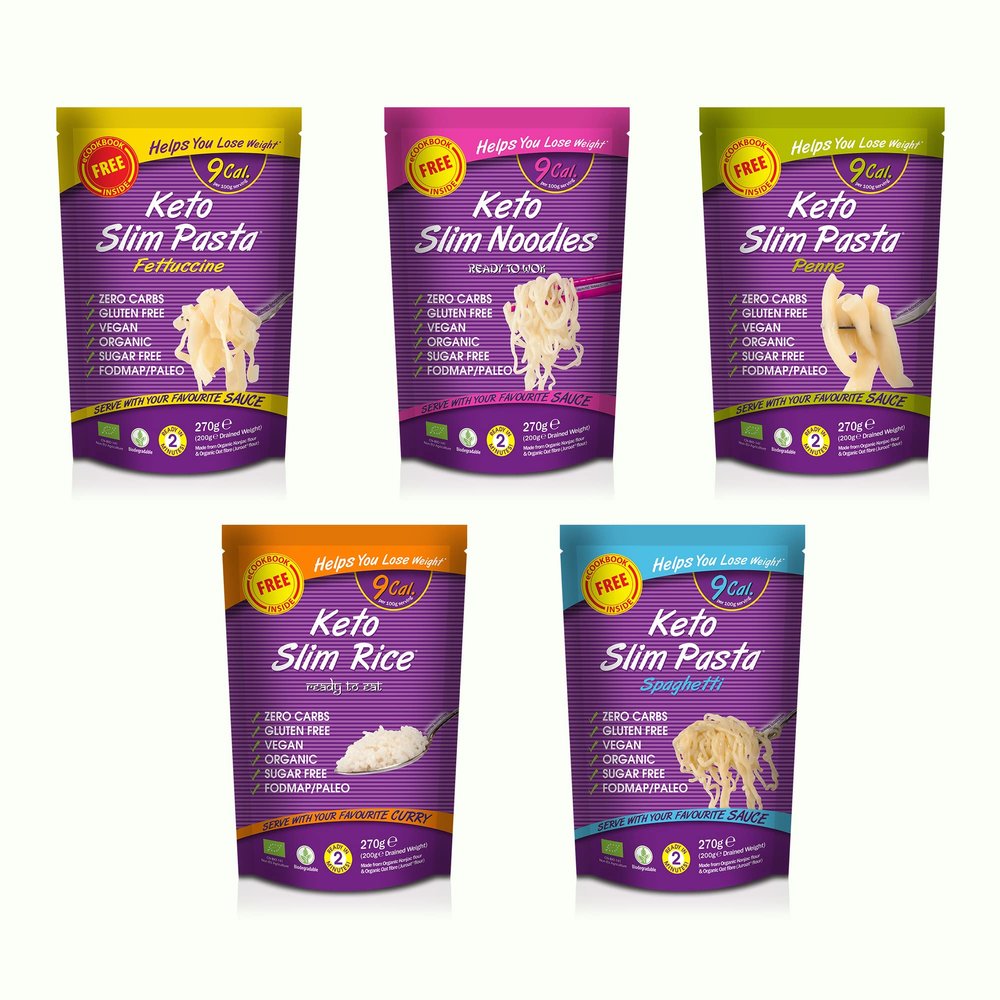 Eat Water Slim Mix Pack- Shirataki, Zero Carbohydrates & Sugar-Free, Made from Organic Konjac Flour, Low-Calorie Vegan, Keto & Paleo-Friendly - 270g (Pack of 20)